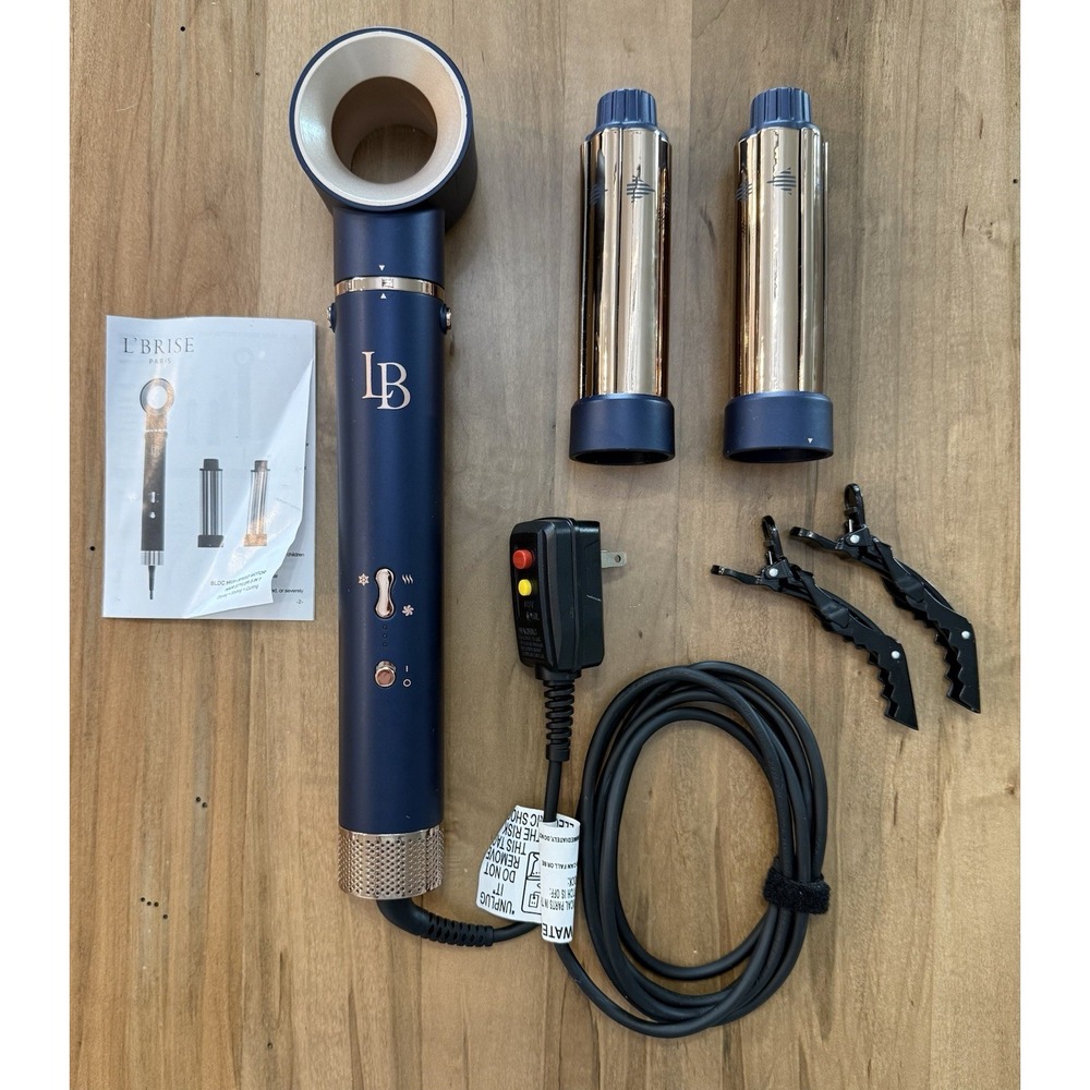 L'Brise Blue Gold High-Speed Electric Hair Dryer & Styler  w/Attachments